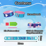2 Pièces Amour Bleu Bracelet Broderie Diamant