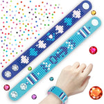 2 Pièces Amour Bleu Bracelet Broderie Diamant