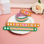 2 Pièces Arc-en-Ciel et Motif Cœur Bracelet Broderie Diamant