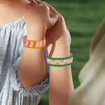 2 Pièces Arc-en-Ciel et Motif Cœur Bracelet Broderie Diamant