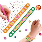 2 Pièces Arc-en-Ciel et Motif Cœur Bracelet Broderie Diamant