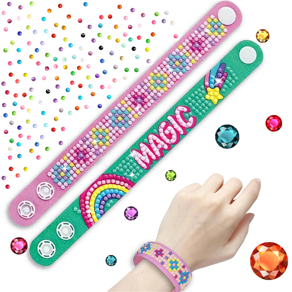 2 Pièces Arc-en-Ciel Magique Bracelet Broderie Diamant