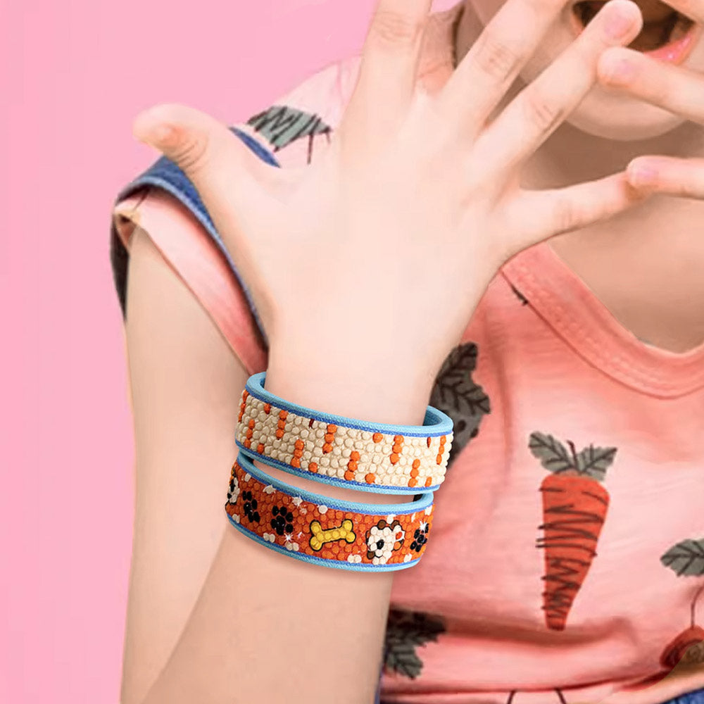 2 Pièces Chien Mignon Bracelet Broderie Diamant