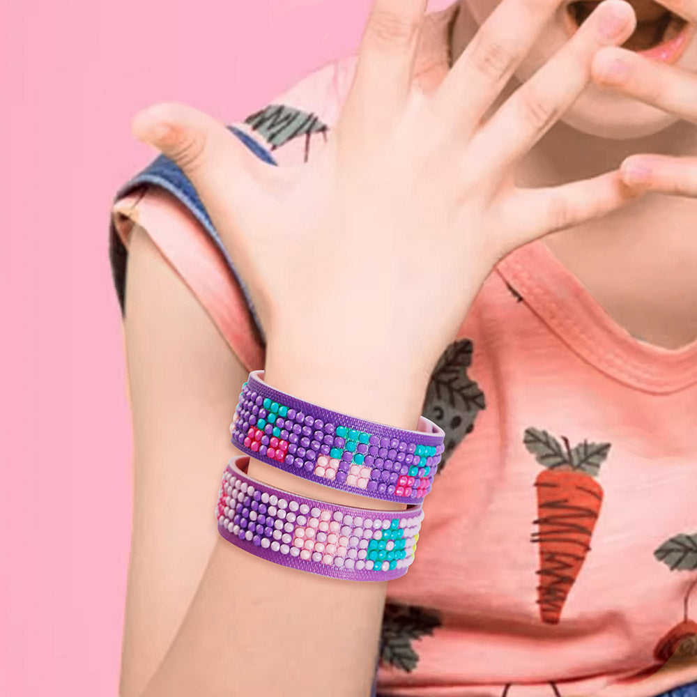 2 Pièces Cœur Coloré Bracelet Broderie Diamant