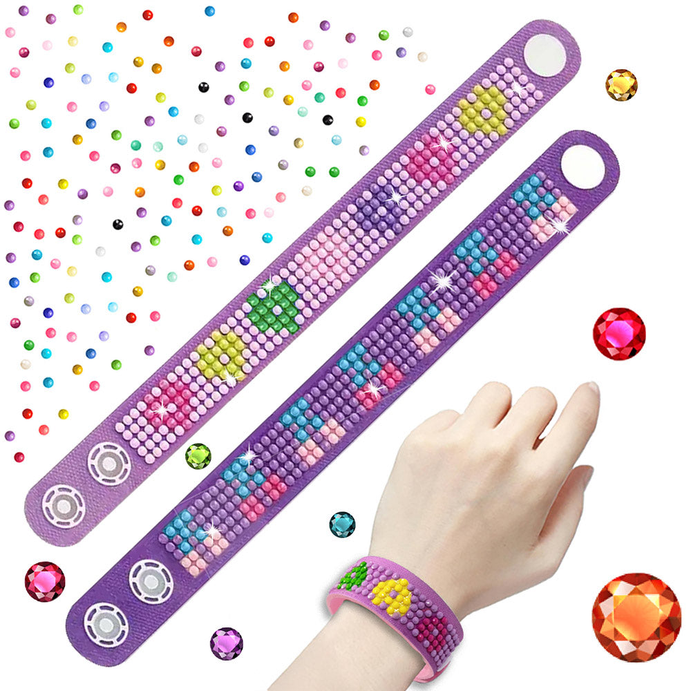 2 Pièces Cœur Coloré Bracelet Broderie Diamant