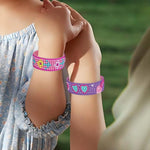 2 Pièces Cœur Romantique Bracelet Broderie Diamant