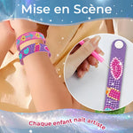 2 Pièces Cœur Romantique Bracelet Broderie Diamant
