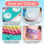 2 Pièces Cœur Romantique Bracelet Broderie Diamant