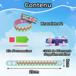 2 Pièces Fleur et Motif Abstrait Bracelet Broderie Diamant