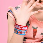 2 Pièces Motif Cœur Bracelet Broderie Diamant