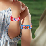 2 Pièces Motif Cœur Bracelet Broderie Diamant