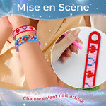 2 Pièces Motif Cœur Bracelet Broderie Diamant