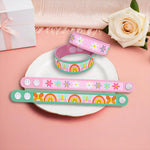 2 Pièces Papillon, Fleur et Arc-en-Ciel Bracelet Broderie Diamant