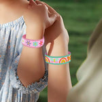 2 Pièces Papillon, Fleur et Arc-en-Ciel Bracelet Broderie Diamant