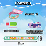 2 Pièces Papillon, Fleur et Arc-en-Ciel Bracelet Broderie Diamant