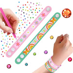 2 Pièces Papillon, Fleur et Arc-en-Ciel Bracelet Broderie Diamant