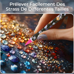 4 Pièces Stylo à Strass Autocollant avec Taille-Crayon