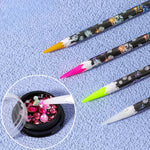 4 Pièces Stylo à Strass Autocollant avec Taille-Crayon