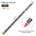 4 Pièces Stylo à Strass Autocollant avec Taille-Crayon