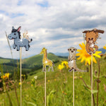 8 Pièces Animaux de Zoo Mignons Broderie Diamant Piquets de Jardin