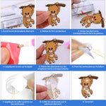 8 Pièces Animaux de Zoo Mignons Broderie Diamant Piquets de Jardin