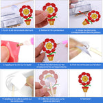 8 Pièces Animaux Mignons Broderie Diamant Piquets de Jardin