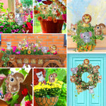 8 Pièces Bébés Animaux Mignons Broderie Diamant Piquets de Jardin