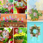 8 Pièces Dragons Cartoon Version Q Broderie Diamant Piquets de Jardin