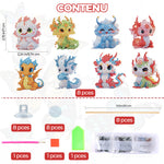 8 Pièces Dragons Cartoon Version Q Broderie Diamant Piquets de Jardin