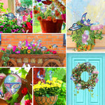 8 Pièces Extraterrestres et OVNI Broderie Diamant Piquets de Jardin