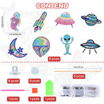 8 Pièces Extraterrestres et OVNI Broderie Diamant Piquets de Jardin