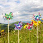 8 Pièces Fleur Papillon Broderie Diamant Piquets de Jardin