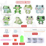 8 Pièces Grenouilles Heureuses Broderie Diamant Piquets de Jardin