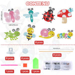 8 Pièces Insectes Utiles Broderie Diamant Piquets de Jardin