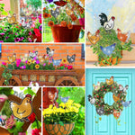 8 Pièces Poule de Ferme Broderie Diamant Piquets de Jardin