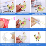 8 Pièces Poule de Ferme Broderie Diamant Piquets de Jardin