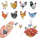 8 Pièces Poule de Ferme Broderie Diamant Piquets de Jardin