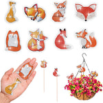8 Pièces Renards Roux Broderie Diamant Piquets de Jardin