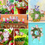 8 Pièces Vaches Mignonnes Broderie Diamant Piquets de Jardin