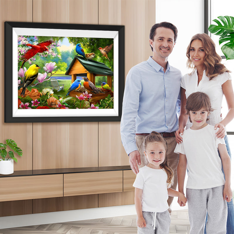 Oiseaux Colorés de Printemps Broderie Diamant