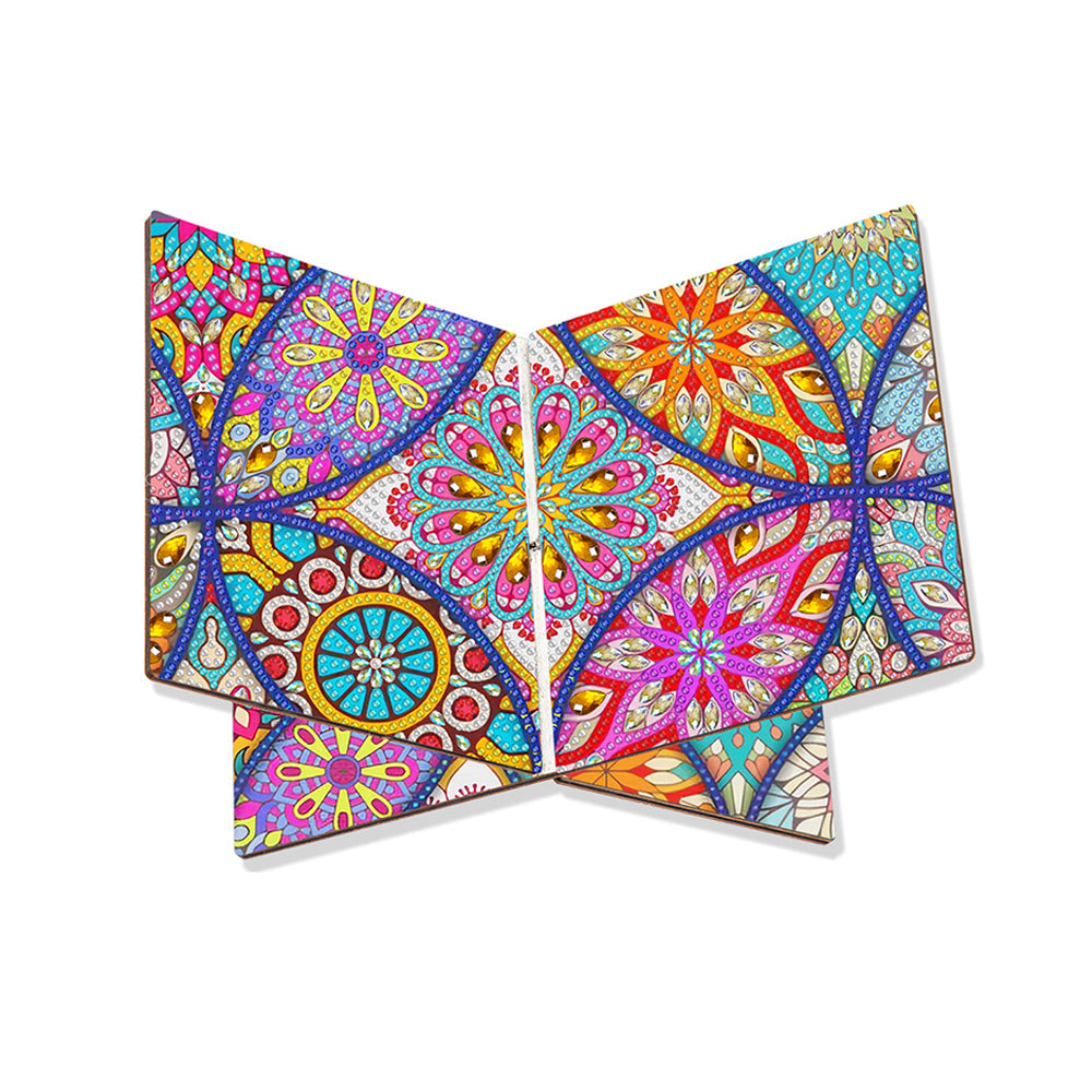 Porte-Livres Mains Libres en Bois Mandala Coloré Broderie Diamant