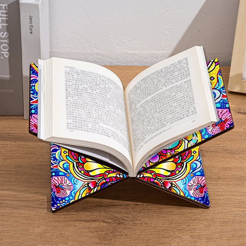 Porte-Livres Mains Libres en Bois Papillon Magnifique Broderie Diamant