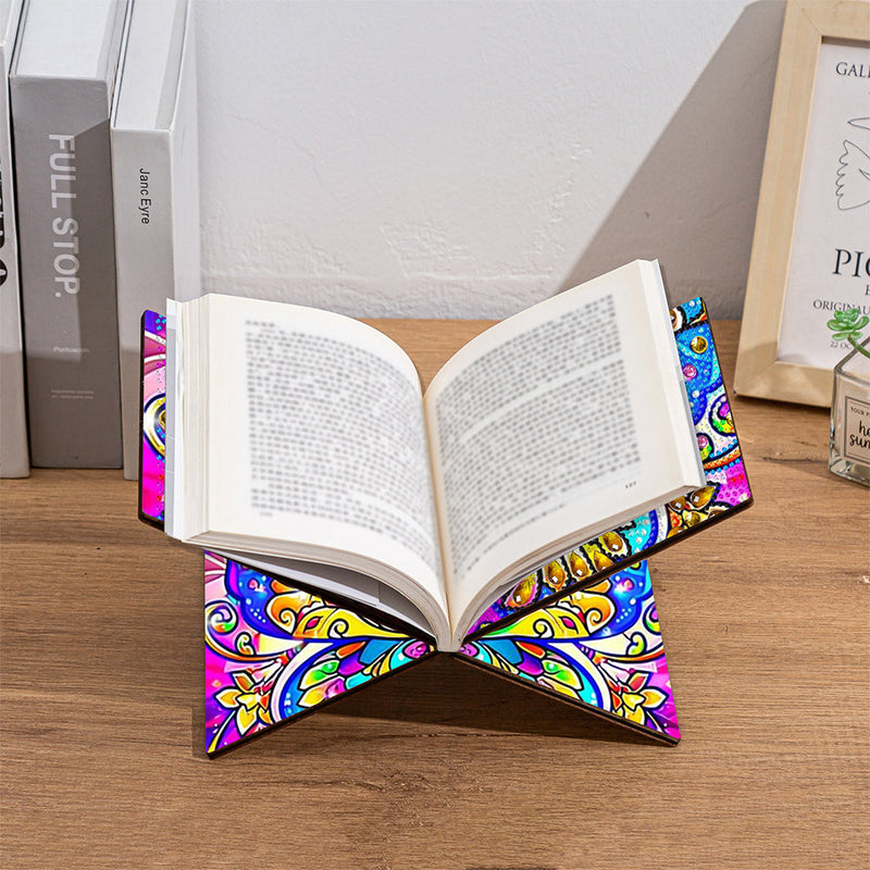 Porte-Livres Mains Libres en Bois Papillon Magnifique Broderie Diamant