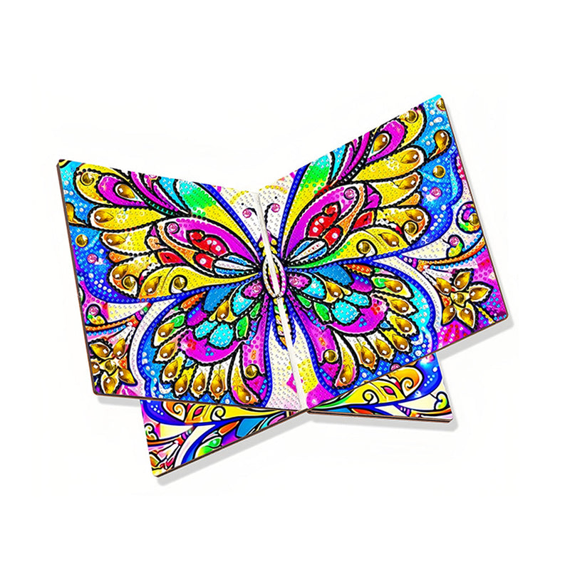 Porte-Livres Mains Libres en Bois Papillon Magnifique Broderie Diamant