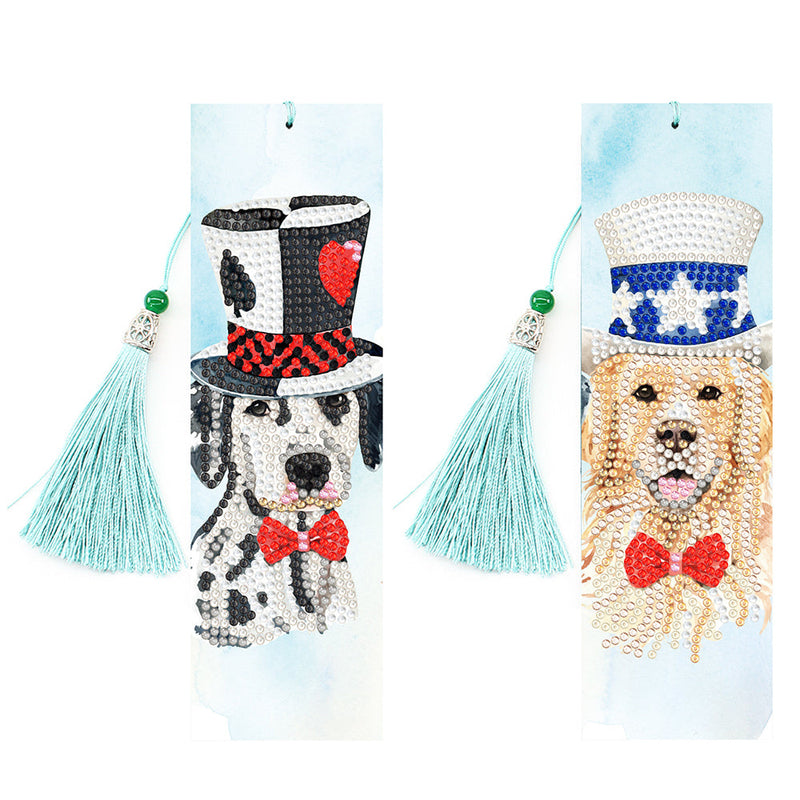 2Pcs de Marque-Pages en Cuir Chien du Jour de L&