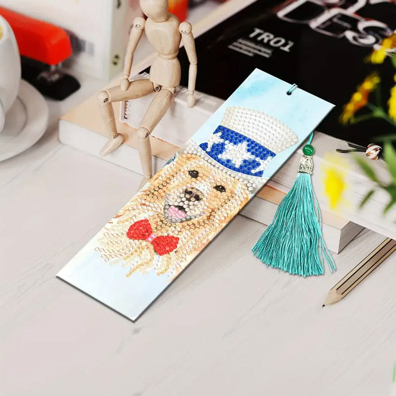 2Pcs de Marque-Pages en Cuir Chien du Jour de L&