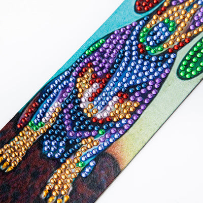 Marque-Pages en Cuir Teckel Coloré Broderie Diamant