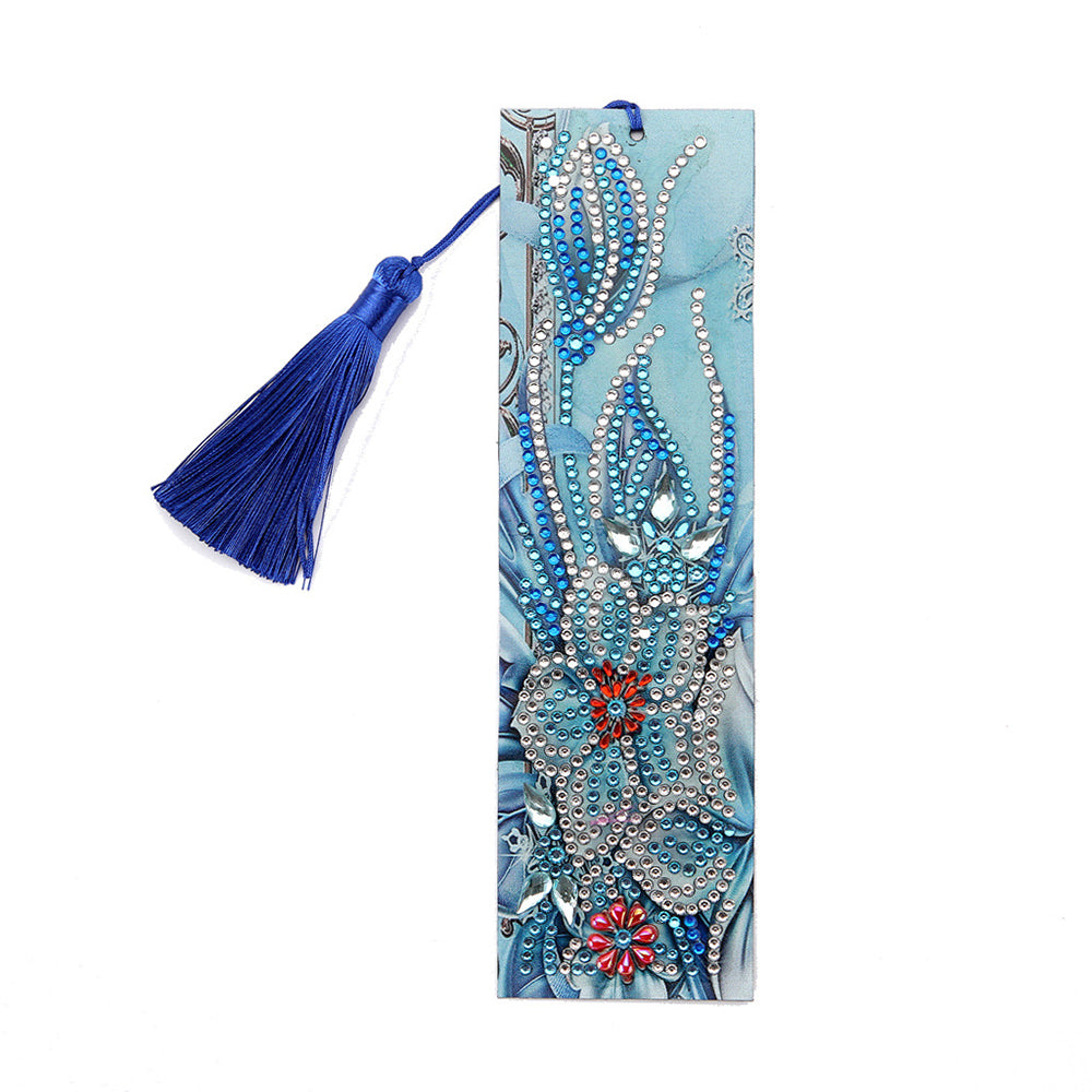 Marque-Pages en Cuir Fleur Pure Broderie Diamant