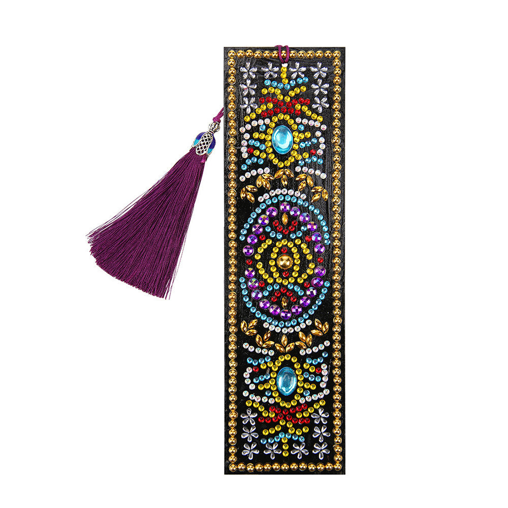 Marque-Pages en Cuir Mandala Vintage Broderie Diamant