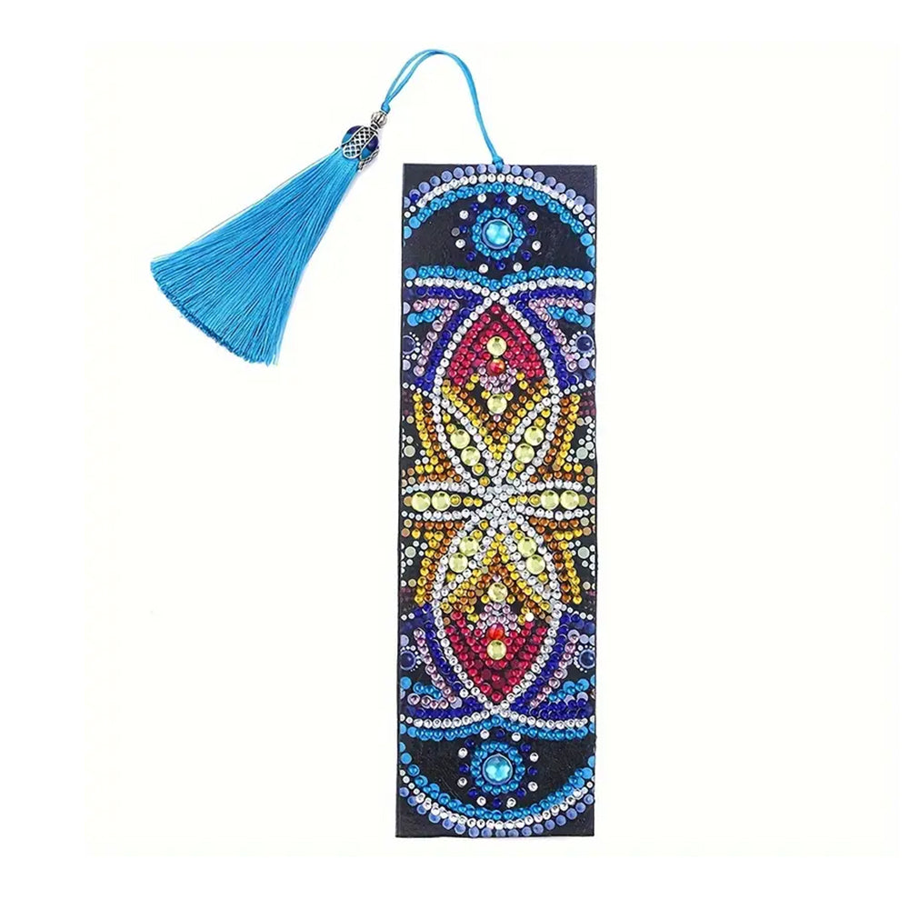 4Pcs de Marque-Pages en Cuir Mandala Coloré Broderie Diamant